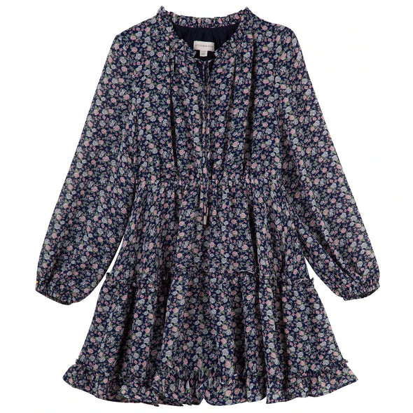 Caitlin L/S Floral Frill Dress by Designer Kidz - Innocence and Attitude