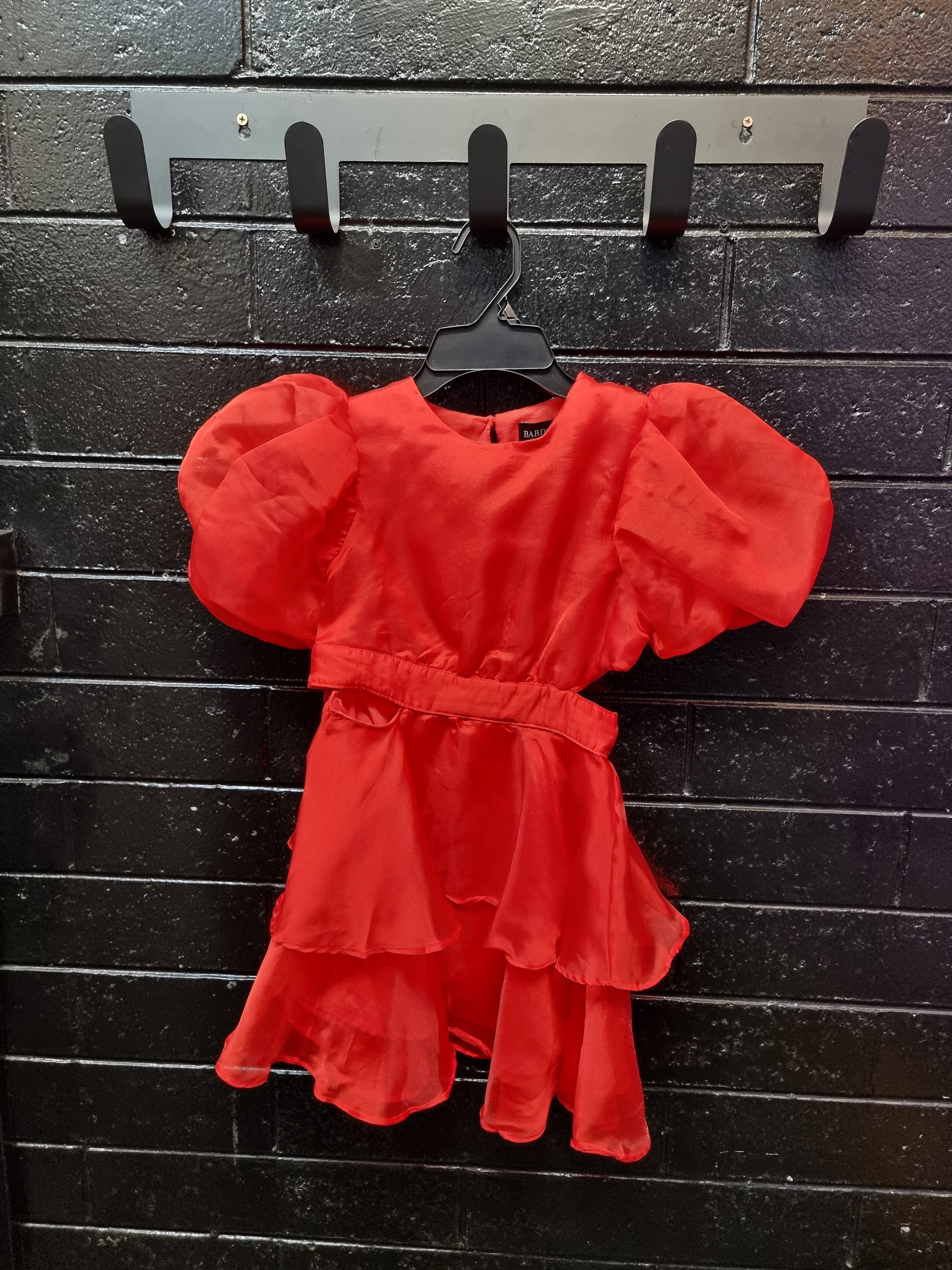 enya organza mini dress Bardot Enya Organza Mini Dress Puff Sleeve Sunshine Yellow Size XS 2 Sorority