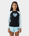 Checker Heart Dot Rash Guard by Santa Cruz