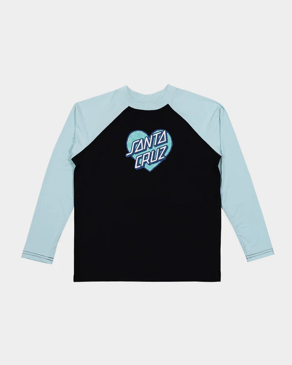 Checker Heart Dot Rash Guard by Santa Cruz