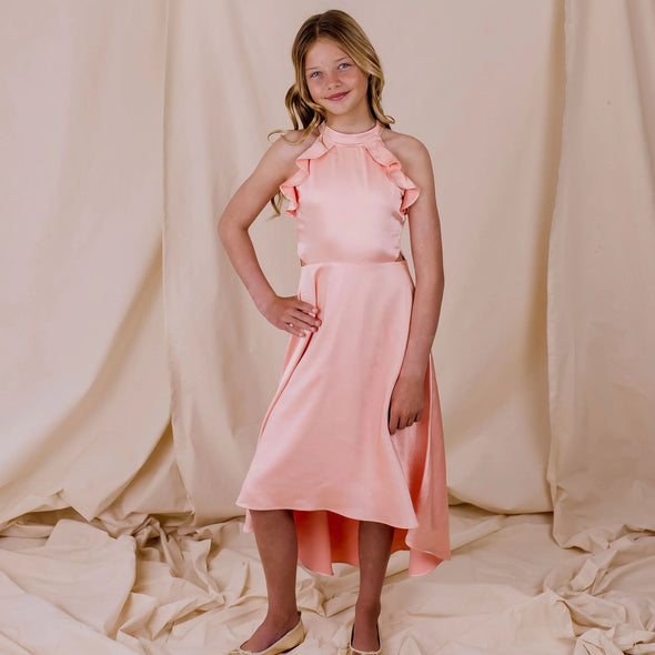 Alexa Satin High Low Dress by Designer Kidz