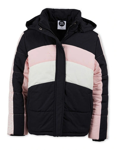 Base Panelled Puffer Jacket by Eve Girl