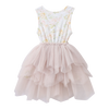 Girls Jasmine Floral Beige Shredded Tutu by Cracked Soda