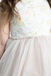 Girls Jasmine Floral Beige Shredded Tutu by Cracked Soda