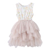 Girls Jasmine Floral Beige Shredded Tutu by Cracked Soda
