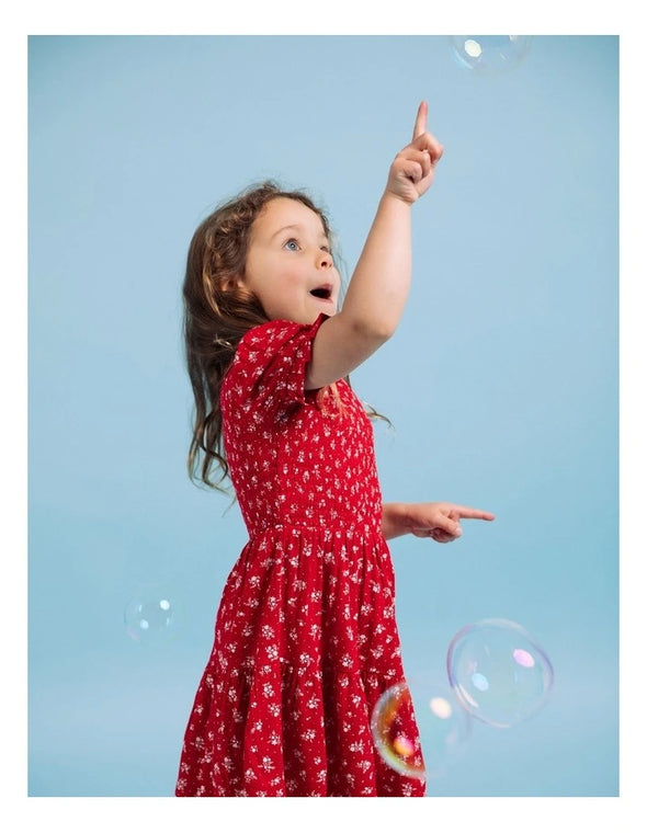 Girl Poppy Shirred Dress by Eve Girl