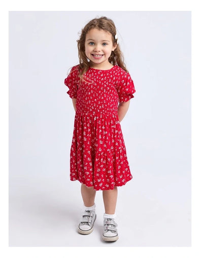 Girl Poppy Shirred Dress by Eve Girl