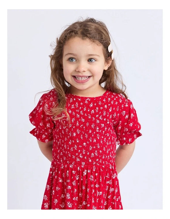 Girl Poppy Shirred Dress by Eve Girl