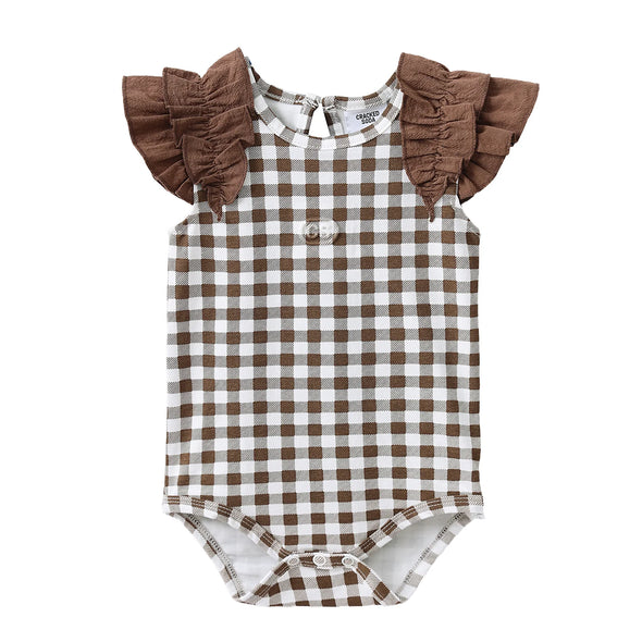 Skylar Check Bodysuit by Cracked Soda