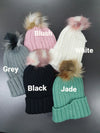 Girls/Ladies Knit Beanie with Fur Pom - Innocence and Attitude