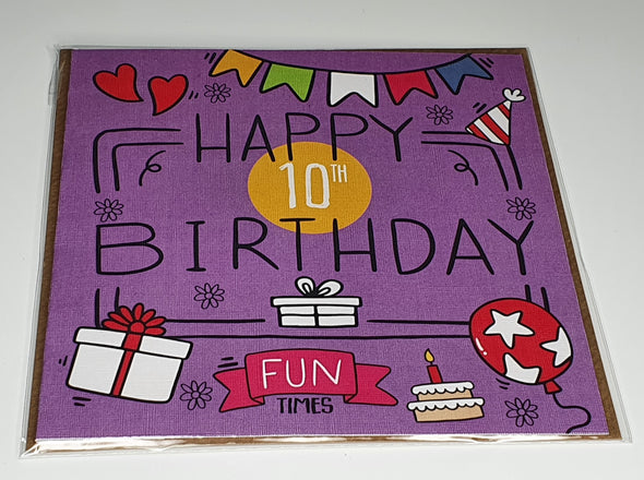 Girls Happy 10th birthday card - Innocence and Attitude