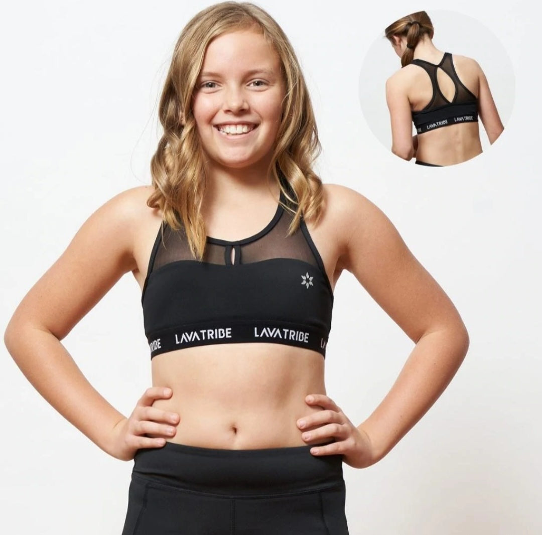 Rengør rummet bypass Globus Girls Performance Black Sports Crop Top by Lava Tribe – Innocence and  Attitude
