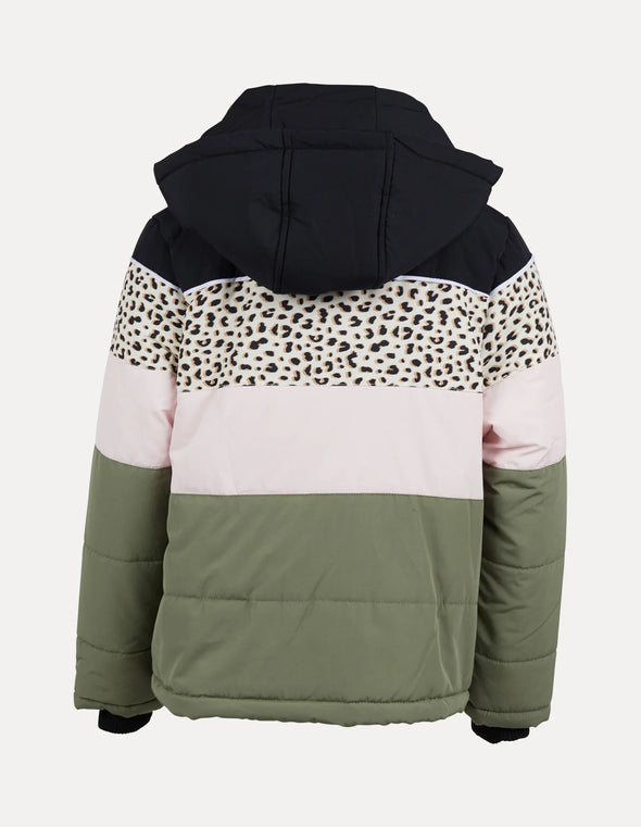 Girls Anderson Panel Puffer Jacket by Eve Girl