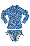 Girls Laurel Long Sleeve Rash Vest Set by Aqua Blu